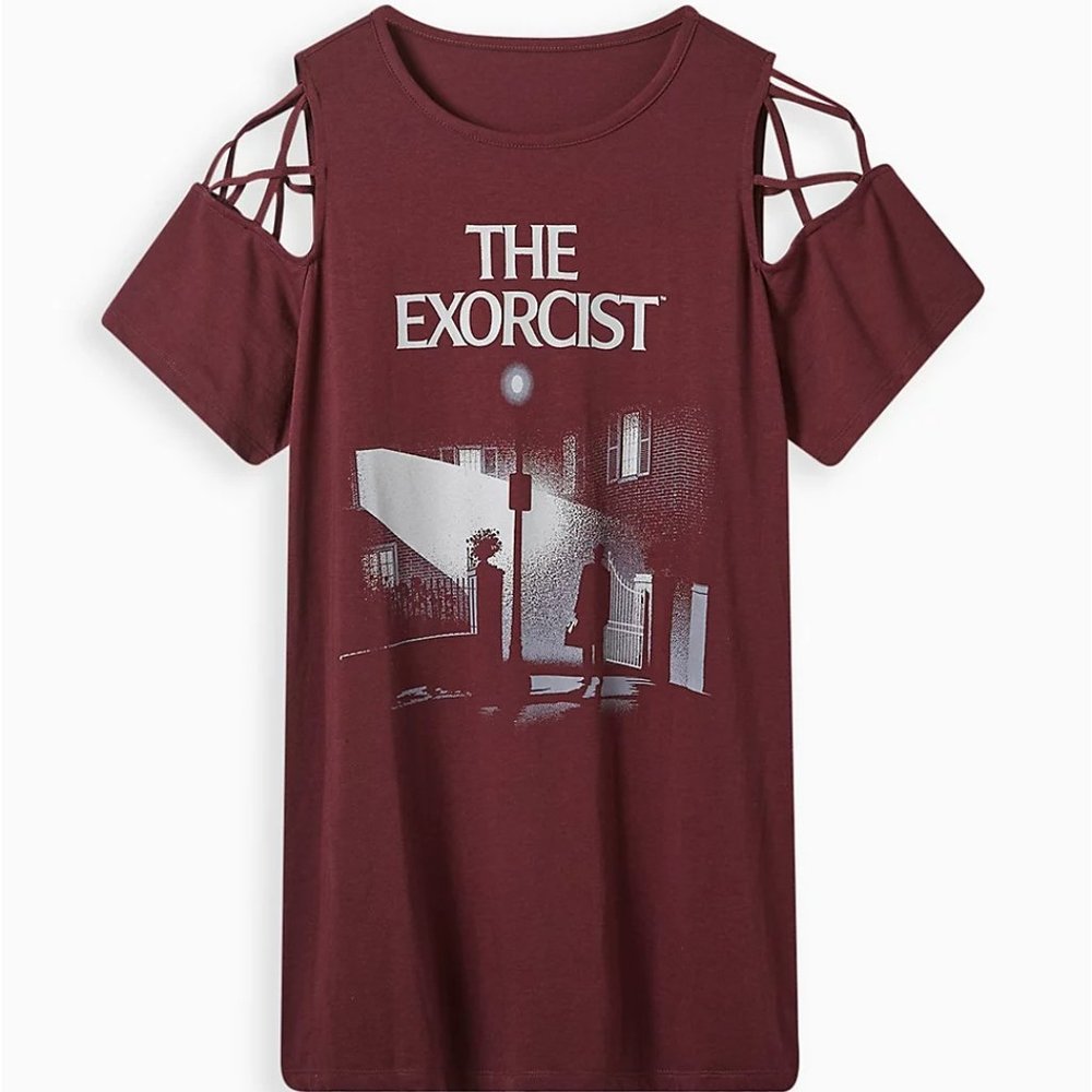 TORRID - THE EXORCIST LATTICE SLEEVE TOP HALLOWEEN TEE  - Plus Size 2X